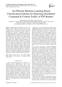 An Efficient Machine Learning Based Classification Scheme for Detecting Distributed Command & Control Traffic of P2P Botnets