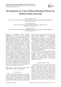 Development of A New Efficient Routing Scheme for WiMAX Mesh Networks
