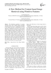 A New Method for Content based Image Retrieval using Primitive Features