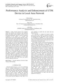 Performance Analysis and Enhancement of UTM Device in Local Area Network