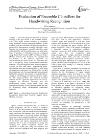 Evaluation of Ensemble Classifiers for Handwriting Recognition