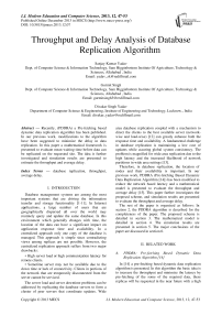 Throughput and Delay Analysis of Database Replication Algorithm