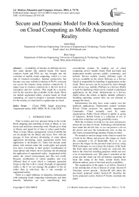 Secure and Dynamic Model for Book Searching on Cloud Computing as Mobile Augmented Reality