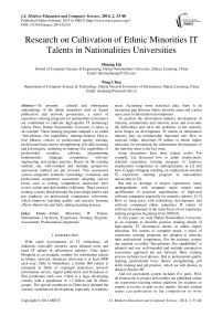 Research on Cultivation of Ethnic Minorities IT Talents in Nationalities Universities