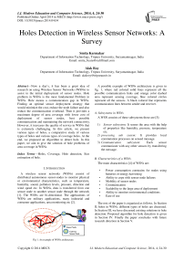 Holes Detection in Wireless Sensor Networks: A Survey