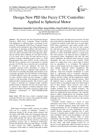 Design New PID like Fuzzy CTC Controller: Applied to Spherical Motor