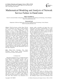 Mathematical Modeling and Analysis of Network Service Failure in DataCentre