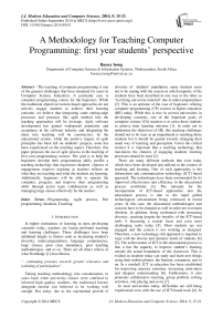 A Methodology for Teaching Computer Programming: first year students’ perspective