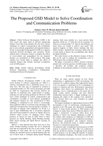 The Proposed GSD Model to Solve Coordination and Communication Problems