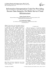 Information Interpretation Code For Providing Secure Data Integrity On Multi-Server Cloud Infrastructure