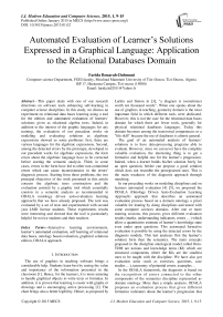 Automated Evaluation of Learner’s Solutions Expressed in a Graphical Language: Application to the Relational Databases Domain