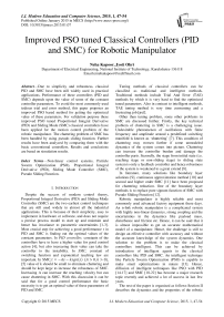 Improved PSO tuned Classical Controllers (PID and SMC) for Robotic Manipulator