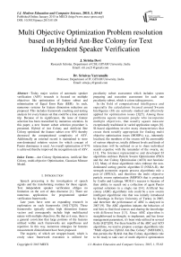 Multi Objective Optimization Problem resolution based on Hybrid Ant-Bee Colony for Text Independent Speaker Verification