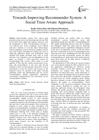 Towards Improving Recommender System: A Social Trust-Aware Approach