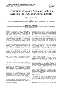 Development of Quality Assurance System for Academic Programs and Courses Reports