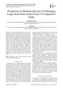 Perspective of Database Services for Managing Large-Scale Data on the Cloud: A Comparative Study