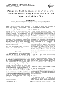 Design and Implementation of an Open-Source Computer-Based Testing System with End User Impact Analysis in Africa