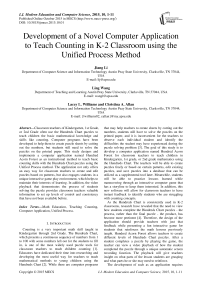 Development of a Novel Computer Application to Teach Counting in K-2 Classroom using the Unified Process Method