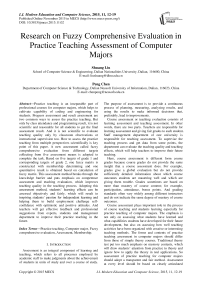 Research on Fuzzy Comprehensive Evaluation in Practice Teaching Assessment of Computer Majors