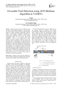 Favorable Trail Detection using ACO-Bellman Algorithm in VANETs