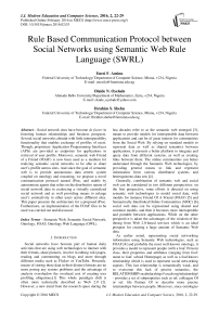 Rule Based Communication Protocol between Social Networks using Semantic Web Rule Language (SWRL)