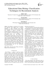 Educational Data Mining: Classification Techniques for Recruitment Analysis