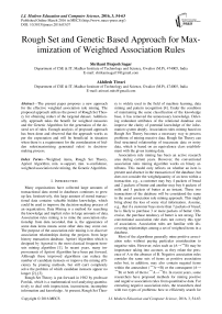 Rough Set and Genetic Based Approach for Maximization of Weighted Association Rules