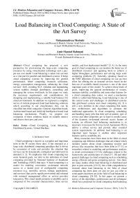 Load Balancing in Cloud Computing: A State of the Art Survey