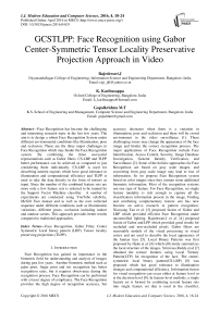 GCSTLPP: Face Recognition using Gabor Center-Symmetric Tensor Locality Preservative Projection Approach in Video