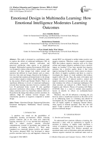 Emotional Design in Multimedia Learning: How Emotional Intelligence Moderates Learning Outcomes