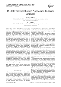 Digital Forensics through Application Behavior Analysis