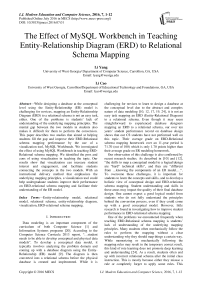 The Effect of MySQL Workbench in Teaching Entity-Relationship Diagram (ERD) to Relational Schema Mapping