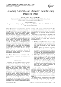 Detecting Anomalies in Students' Results Using Decision Trees