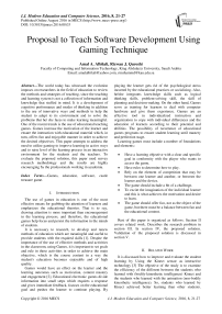 Proposal to Teach Software Development Using Gaming Technique