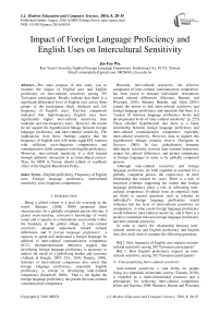 Impact of Foreign Language Proficiency and English Uses on Intercultural Sensitivity