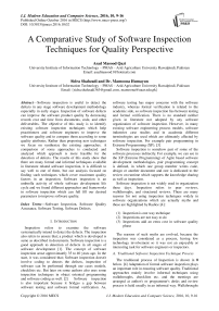 A Comparative Study of Software Inspection Techniques for Quality Perspective