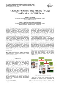 A Recursive Binary Tree Method for Age Classification of Child Faces