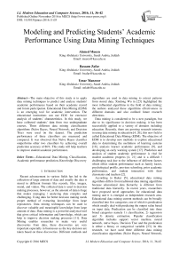 Modeling and Predicting Students' Academic Performance Using Data Mining Techniques