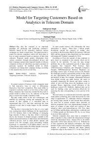 Model for Targeting Customers Based on Analytics in Telecom Domain