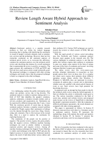 Review Length Aware Hybrid Approach to Sentiment Analysis