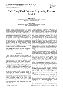 SXP: Simplified Extreme Programing Process Model