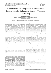 A Framework for Adaptation of Virtual Data Enumeration for Enhancing Census – Tanzania Case Study
