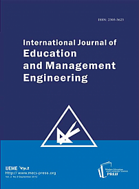 9 vol.2, 2012 - International Journal of Education and Management Engineering