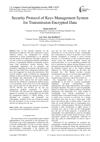 Security protocol of keys management system for transmission encrypted data