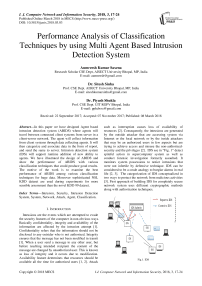 Performance analysis of classification techniques by using multi Agent based intrusion detection system