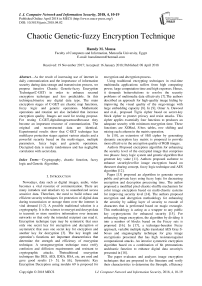 Chaotic Genetic-fuzzy encryption technique