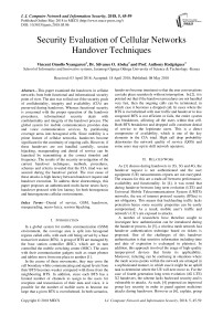 Security evaluation of cellular networks handover techniques