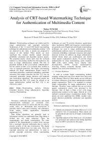 Analysis of CRT-based watermarking technique for authentication of multimedia content