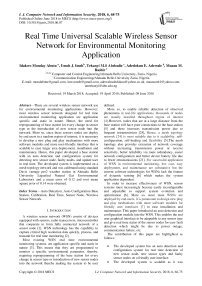 Real time universal scalable wireless sensor network for environmental monitoring application