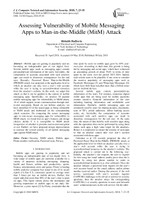 Assessing vulnerability of mobile messaging apps to man-in-the-middle (MitM) attack